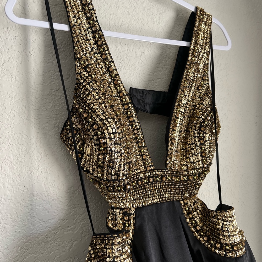 Gold Sequins Formal Dress